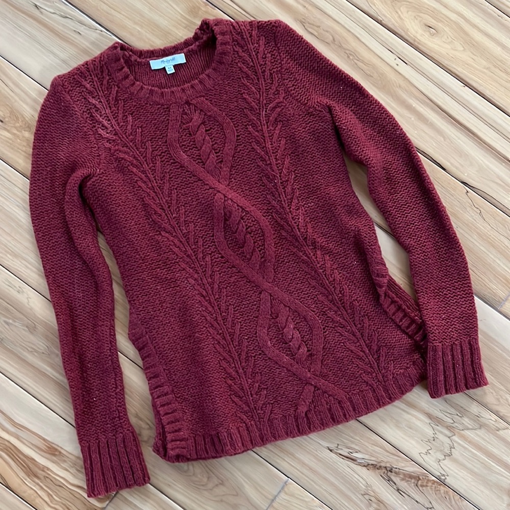 Madewell - Sz XS - Side Split Sweater in Maroon/Rust